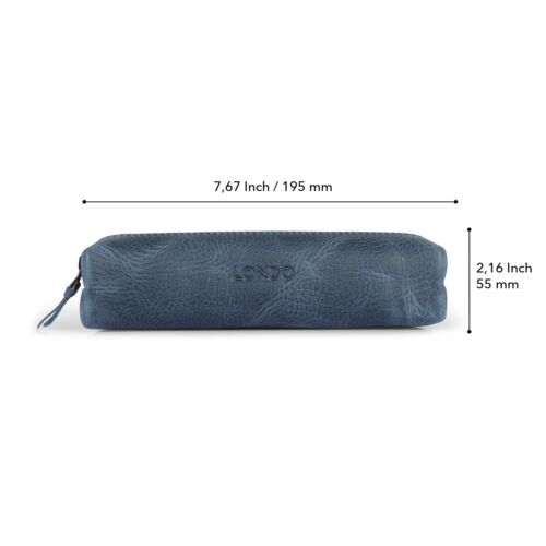 Genuine Leather Zipper Pen Pencil & Cosmetic Case - Picture 6 of 10