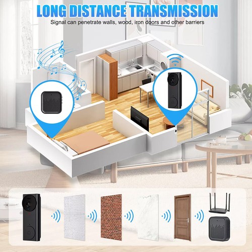Smart Wireless WiFi Video Doorbell Security Ring Phone Camera Door Bell Intercom - Picture 9 of 14