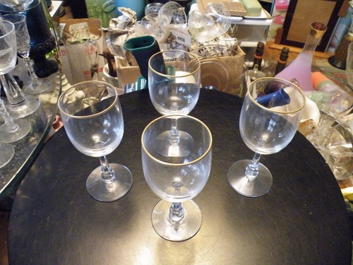 Set of 5 Fostoria CLASSIC Gold Wine Stems 6080 MINT - Picture 2 of 6