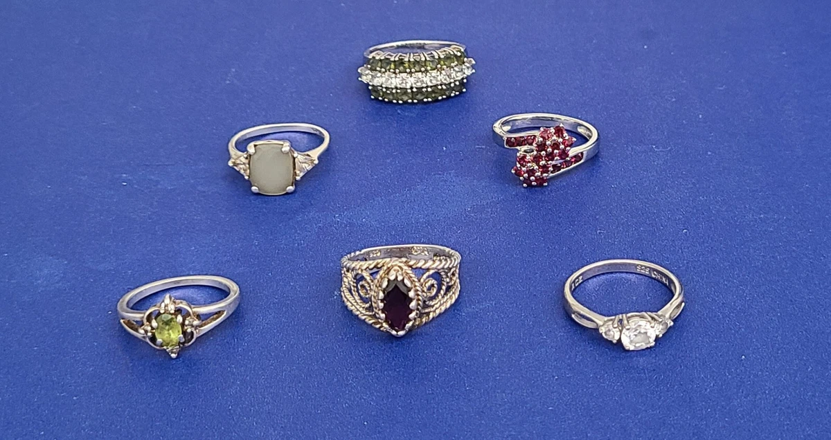 Vintage Modern 925 Sterling Silver Variety Design Fashion Rings