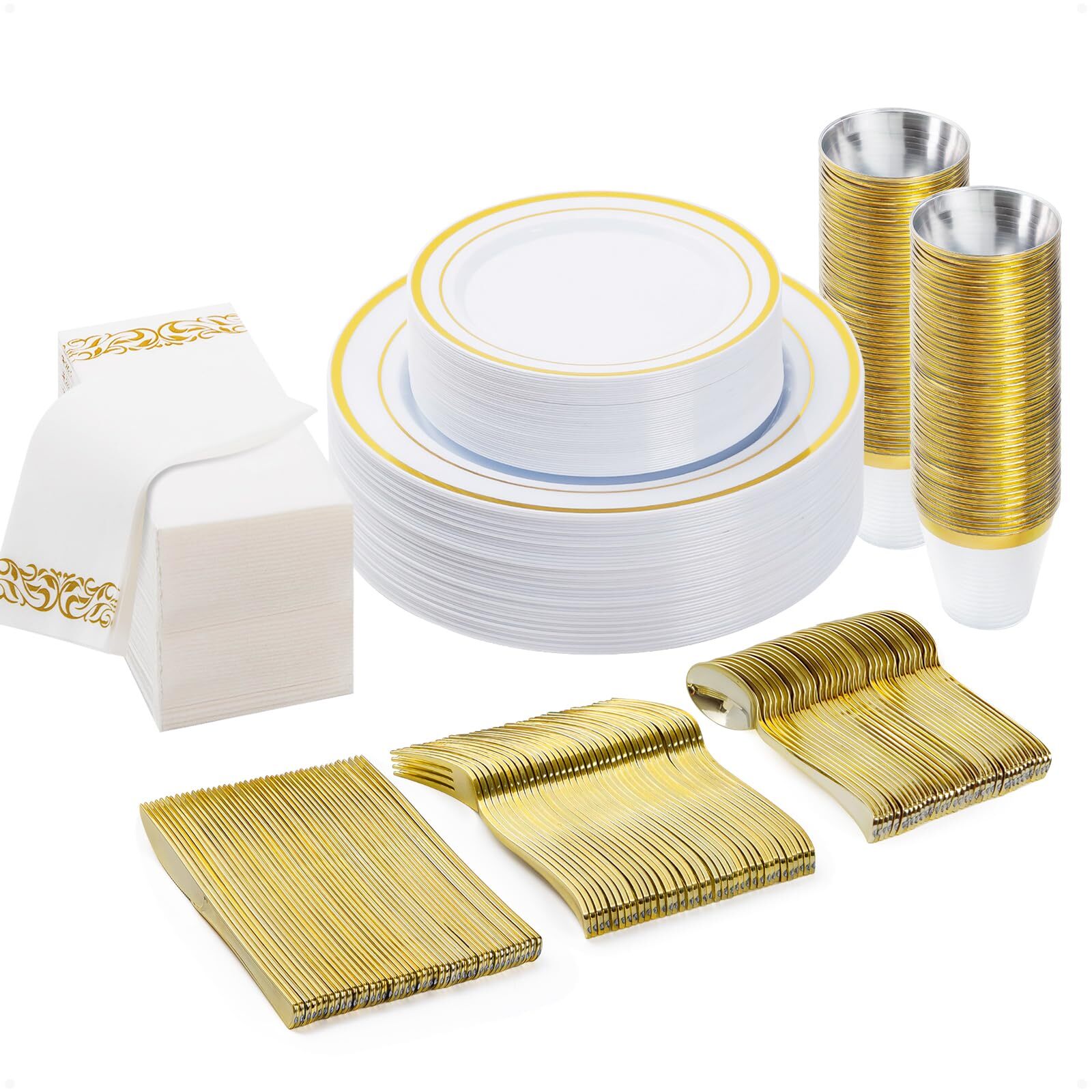 For 100 Guests Plastic Dinnerware Set For Party  ...