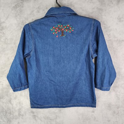 Women's Vintage Casey Coleman Embroidered Blue Denim Jacket