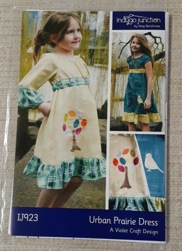2011 Indygo Junction Urban Prairie Dress Pattern IJ923 *12m - Size 10 Girl's - Bild 1 von 3