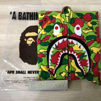 A Bathing Ape 2021 Babe Sta Camo Shark Zip Men's Hoodie Psyche