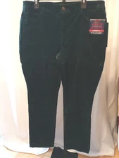 Chaps Womens Size 16 Corduroy Pants Fit Shape Sculpt Slimming Green MSRP $60 NWT