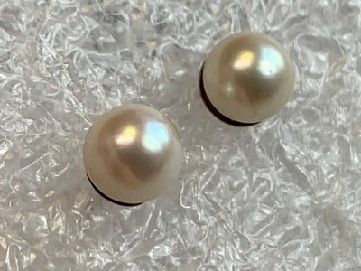 Vintage 10K Gelbgold Perlen Ohrringe 1,49g feiner Schmuck Schraubverschluss *LESEN*
