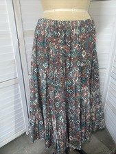Vtg 90s Handmade Tiered Maxi Skirt Women  s Aztec Southwest Cottage Boho Medium