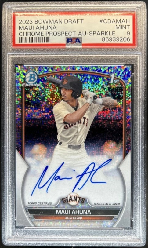 Maui Ahuna Sparkle Refractor /71 Auto - 2023 Bowman Chrome Draft #CDA-MAH
