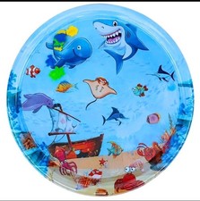 Baby Tummy Time Water Play Mat Ocean Shark Sensory Activity Mat Cat Water Mat...