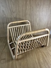 IKEA Busboy Rattan Piegato Bambù Porta Riviste Coperta Asciugamano Boho MCM