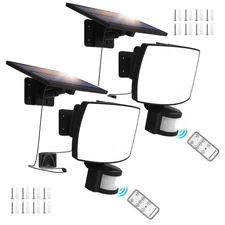 2PKS LED Solar Power Wall Light Outdoor PIR Motion Sensor Garden Security Lamp