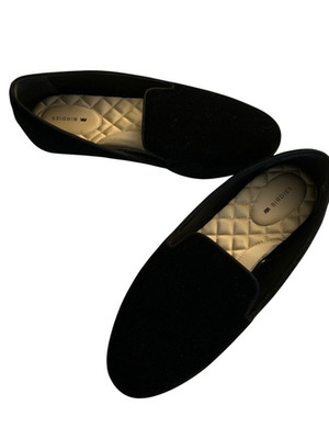 Birdies Sterling velvet flats loafers black women's size 8.5