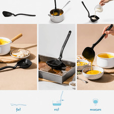 Long Handle Folding Flat Design Soup Spoon Cooking Utensils Tool  Restaurant