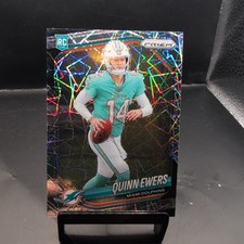 2025 Panini Prizm NFL Quinn Ewers Silver Lazer Prizm RC #307 Miami Dolphins