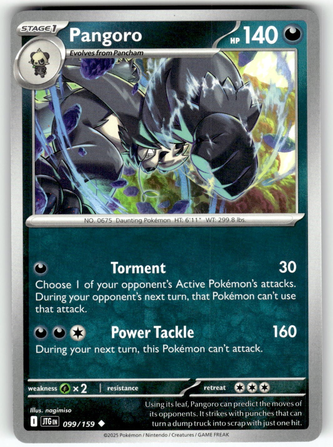 Pokemon SV09 Journey Together Card Pangoro 099/159