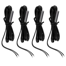 4Pcs 10K 3950 NTC Temperature Sensor Probe, 1M/39.37In Waterproof 10K Thermistor