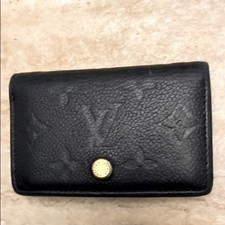 LOUIS VUITTON Black Monogram Empreinte Leather Multicartes Wallet with COA