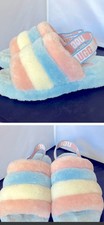 WOMENS Ugg Pink, cream, blue SLIDE SHEEPSKIN SLIPPERS 1097169