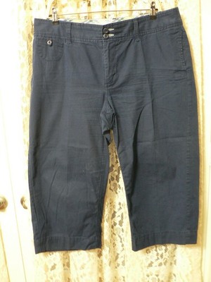 =LL BEAN FAVORITE FIT STRAIGHT WOMEN BLUE CAPRIS-Sz16-37''W-21'' INSEAM-COTTON-EUC