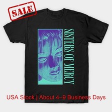 Sisters of Mercy T-Shirt Black 100% Cotton Crew Neck Short Sleeve