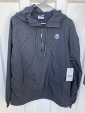 NWT GOAT USA Small Windbreaker Packable Jacket Black Pockets Zip Hooded