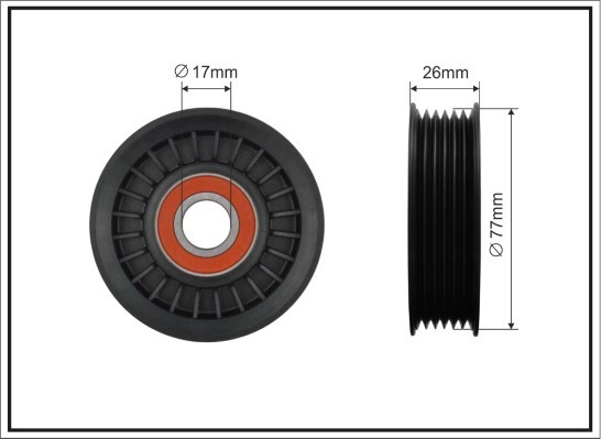 CAFFARO 500116 Tensioner Pulley, V-ribbed belt for BUICK,CHEVROLET