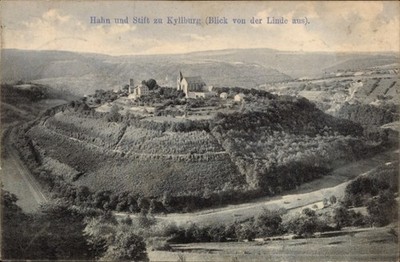 Postcard Kyllburg in the Eifel, view from the lime tree, rooster and pen... - 4946848