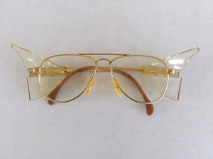 1970s Titmus Z87 Gold Aviator Safety Glasses Frame With Attached Side Shields