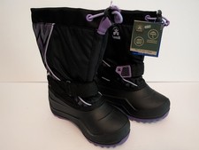 NEW - Kamik Snowfall P2 Kids Winter Boots, Black/Purple, Kids Size 11 EU 28/29