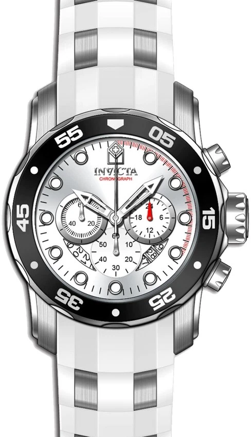 Reloj Invicta Hombre Pro Diver Cuarzo Cronógrafo Bisel Negro Blanco Silicona 20290 Foto 2 de 4