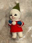 2 Vintage Flocked Santa Snow Babies Christmas Ornaments — photo 4