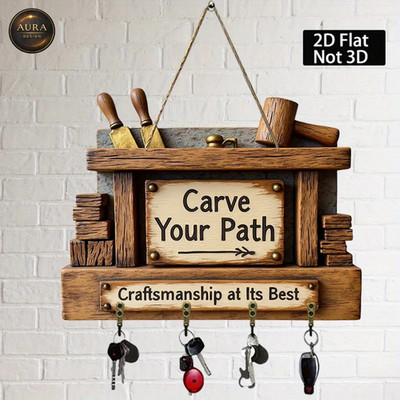 Wand Schlüsselanhänger 30cm - Carve Your Path Organizer 2D 4 Haken Eingang