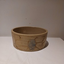 Vintage VITRY WARE STONEWARE Plain Geometrical Effect Bowl large indoor outdoor 