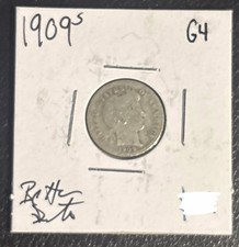 Rare Key Date 1909 Barber Dime Silver 10C Only 6K Survival