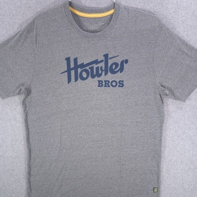 Howler Bros Electric Logo Heather Gray Crew Neck Casual Shirt Mens Large