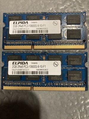 ELPIDA 2GB 2Rx8 RAM Memory PC3-10600S-9-10-F1 DDR3 (set Of Two)