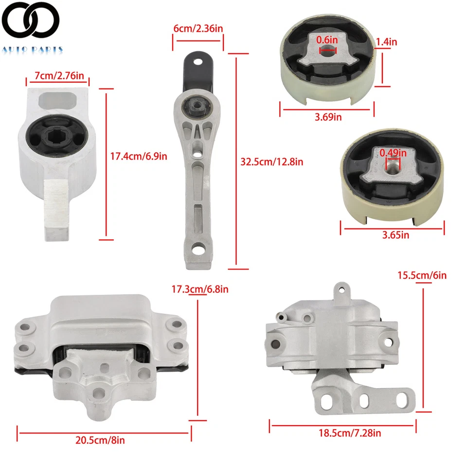 7PCS Motor & Trans Mount Kit For Volkswagen CC 2.0L Auto-Manual DCT Transmission - Image 2 of 4