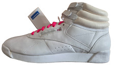 Scarpe da ginnastica Reebok Freestyle Hi TOPS da donna bianche vestibilità stretta taglia UK 6, NUOVE