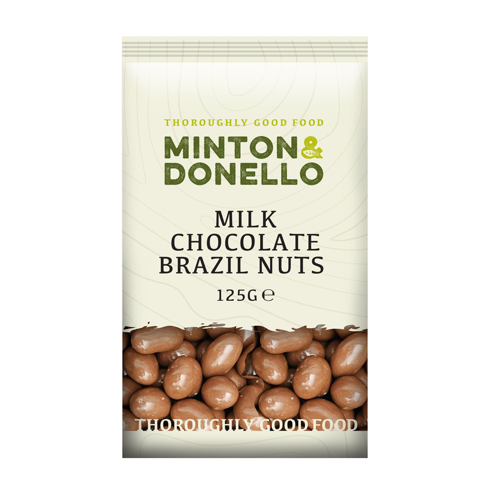Minton & Donello Milk Chocolate Brazil Nuts 6x125g Confectionery