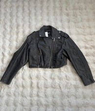 Bikerjacke Damen Aus Leder Gr. S von Zara In Grau Neuwertig