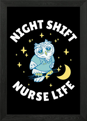 Nachtschicht Krankenschwester gerahmtes Wandbild Poster Leinwanddruck Bild