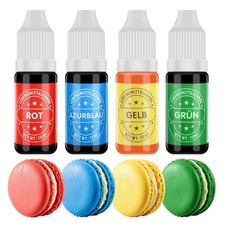 Lebensmittelfarbe Flüssig - 4er Set mit 12ml / Zuckerfrei / Backen
