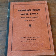 1940 Dodge Truck Maintenance Manual Wk-60-special Cab-over-engine Coe Original