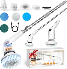 Electric Spin Scrubber,Cordless Cleaning Brush,Bathroom Shower Scrubber with Lon