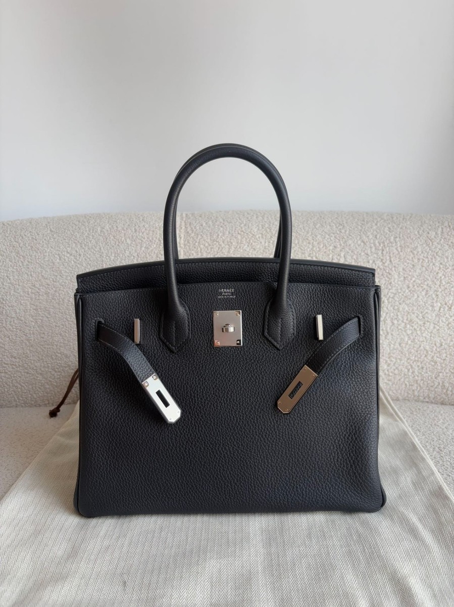 Hermes Birkin30 Handbag 3Y Caban Togo Palladium Hardware W Stamp