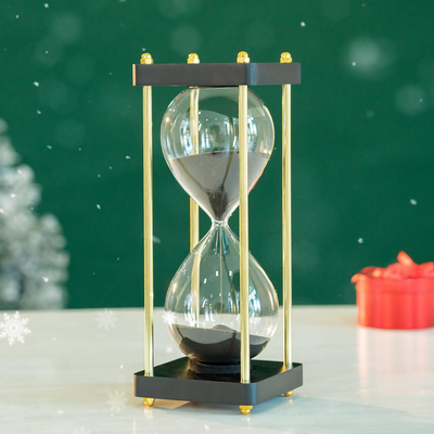 Golden Sand Sanduhr 3 Minuten – Zeittimer Aus Glas, Für Küche, Spiele & Dekoration