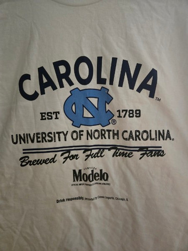 UNC Tarheels Modelo Cerveza Tee Shirt North Carolina T-Shirt NWOT Size XL
