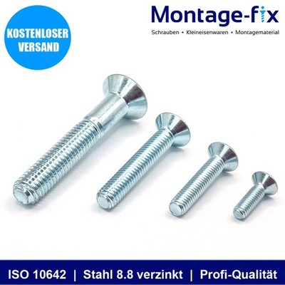 Senkkopfschrauben Stahl 8.8 verzinkt DIN 7991 ISO 10642 M3 - M10 Innensechskant