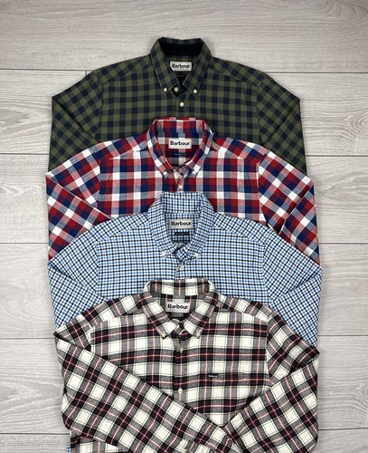 4er Pack Barbour Tailored Kariert Kariert Flanell Knopf Hemd Herren M Größe - Bild 1 von 24