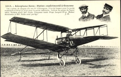 Postcard Aeroplane Zeus, Biplan experiments à Gonesse, biplane,... - 4708054